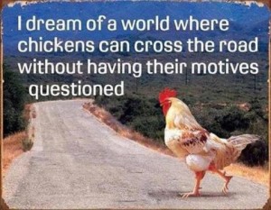 chicken crossing road